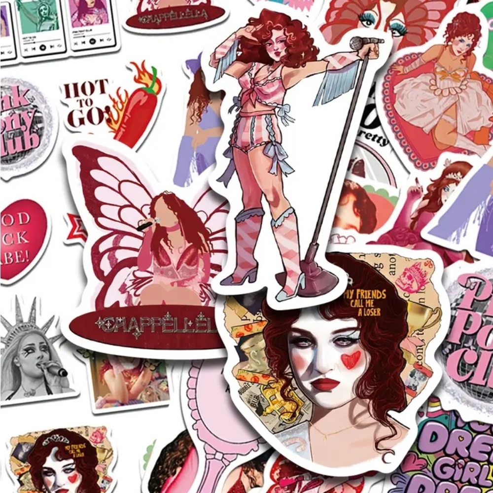 Chappell Roan Pink Pony Club Design Stickers (15)